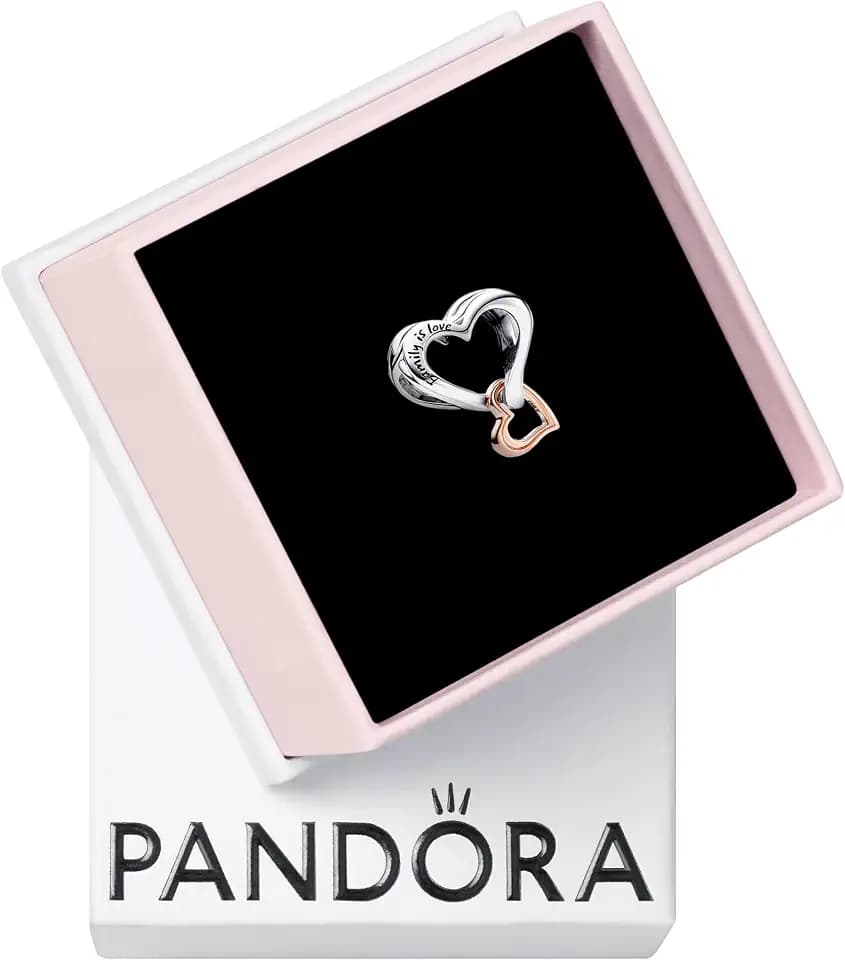 Pandora Moments Charms Herz, zweifarbiges Sterlingsilber und 14-karätig Roségold-vergoldet