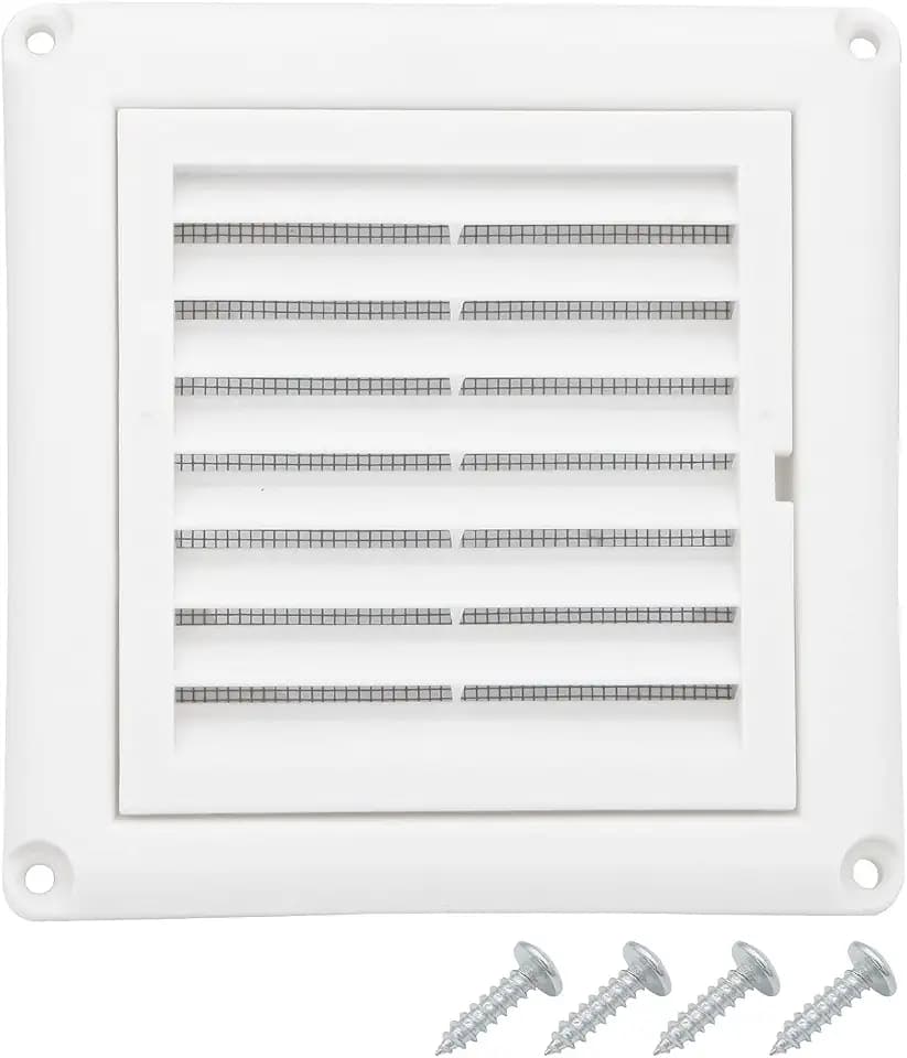 4" Louvered Dryer Vent Cover by Vypart - Exterior Wall Air Vent Cap Replacement with Fabric Fine Screen, Soffit Vent Cover Outdoor/Outside with 4 Screws,Easy Install