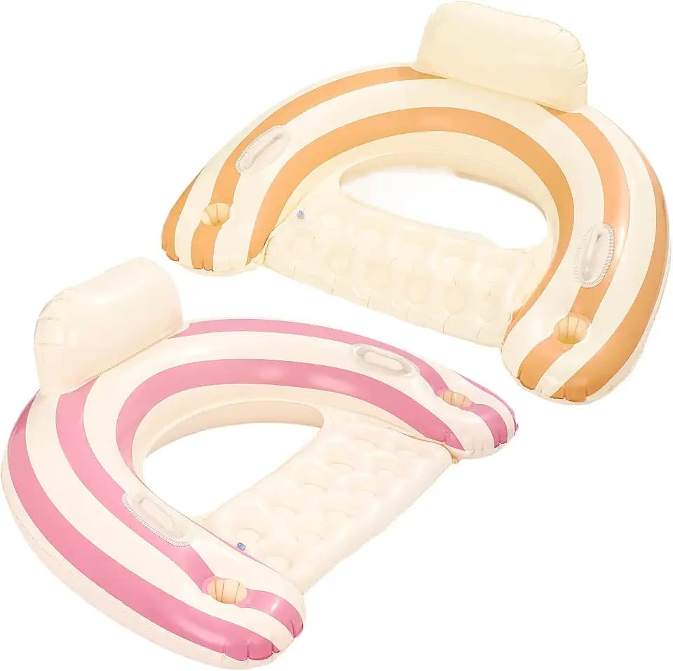 Pool Floats Chairs， Adult Inflatable Pool Lounge， Sit in Float Inflatable Pool Float Pool Lounge with Heavy-Duty Handles –300 lb Weight Capacity