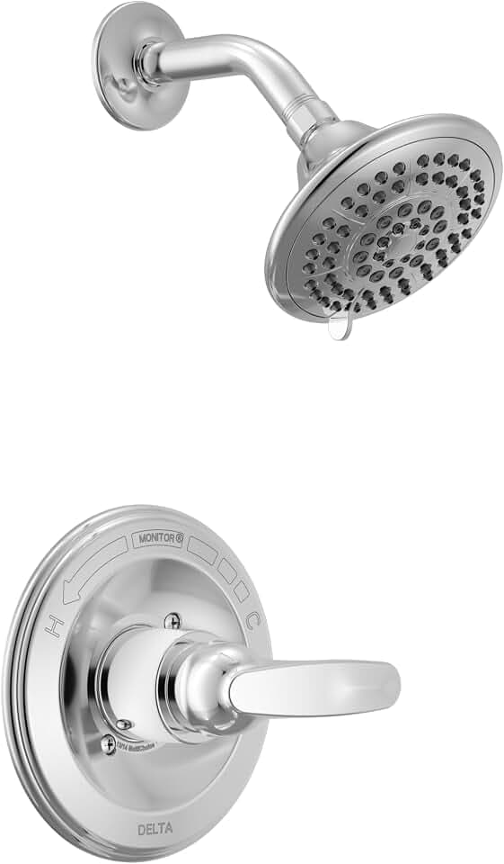 Delta Foundations 13 Series 5-Setting Shower Faucet Set, Chrome Shower Head and Handle Set, Valve Trim Kit, Chrome BT13211 (Valve Not Included)