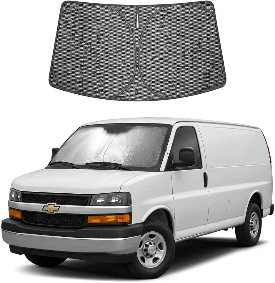 Proadsy Custom Fit Car Windshield Sun Shade for 1996-2026 Chevrolet Express