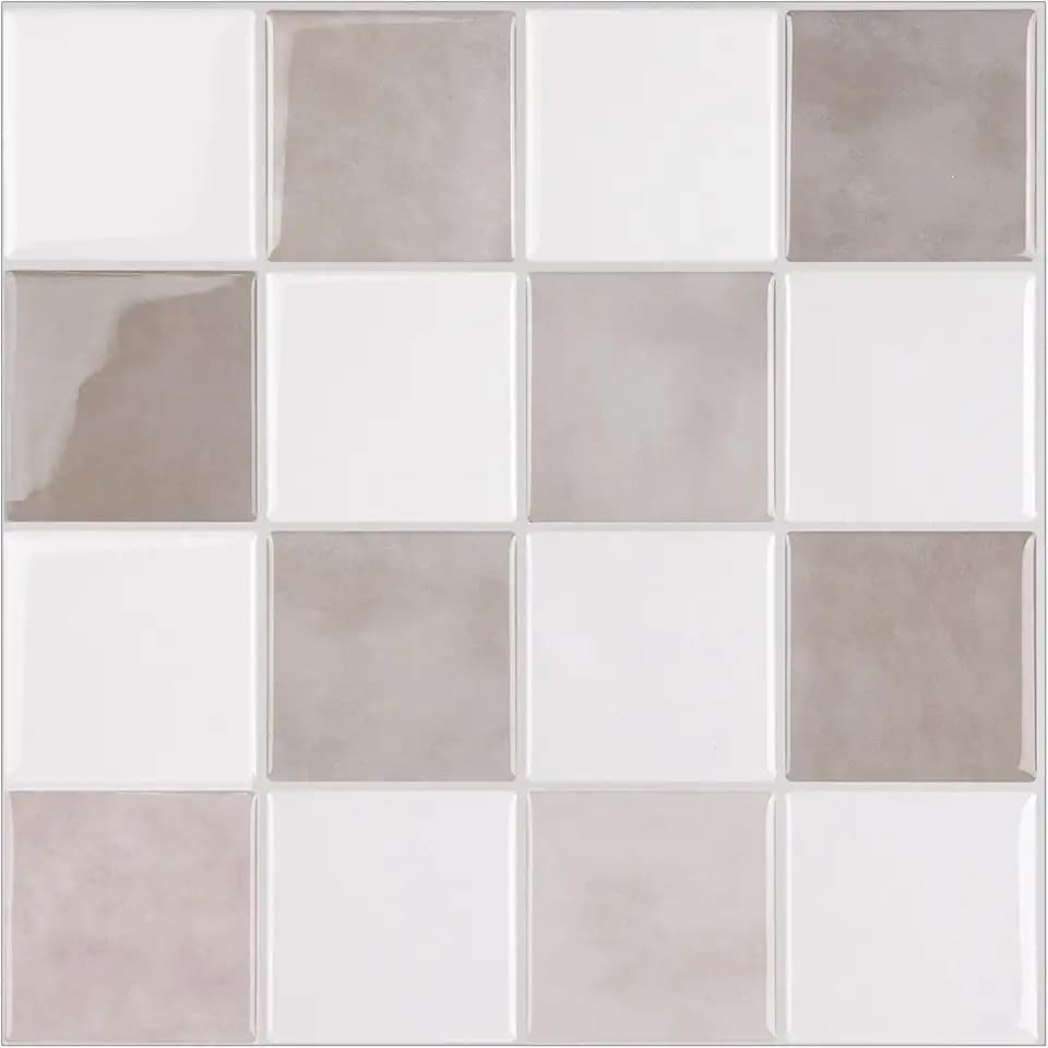 Backsplash Tile Peel and Stick, 9" x9" Square Stick on Tiles