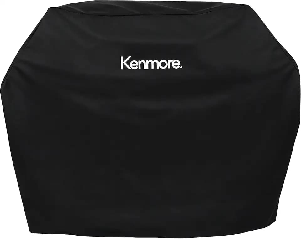 Kenmore 56-Inch Heavy-Duty Grill Cover for Outdoor BBQ Propane Gas Grills, Weather-Resistant, UV- and Fade-Resistant, Universal Fit Cover for 4-Burner Gas Grills, Black