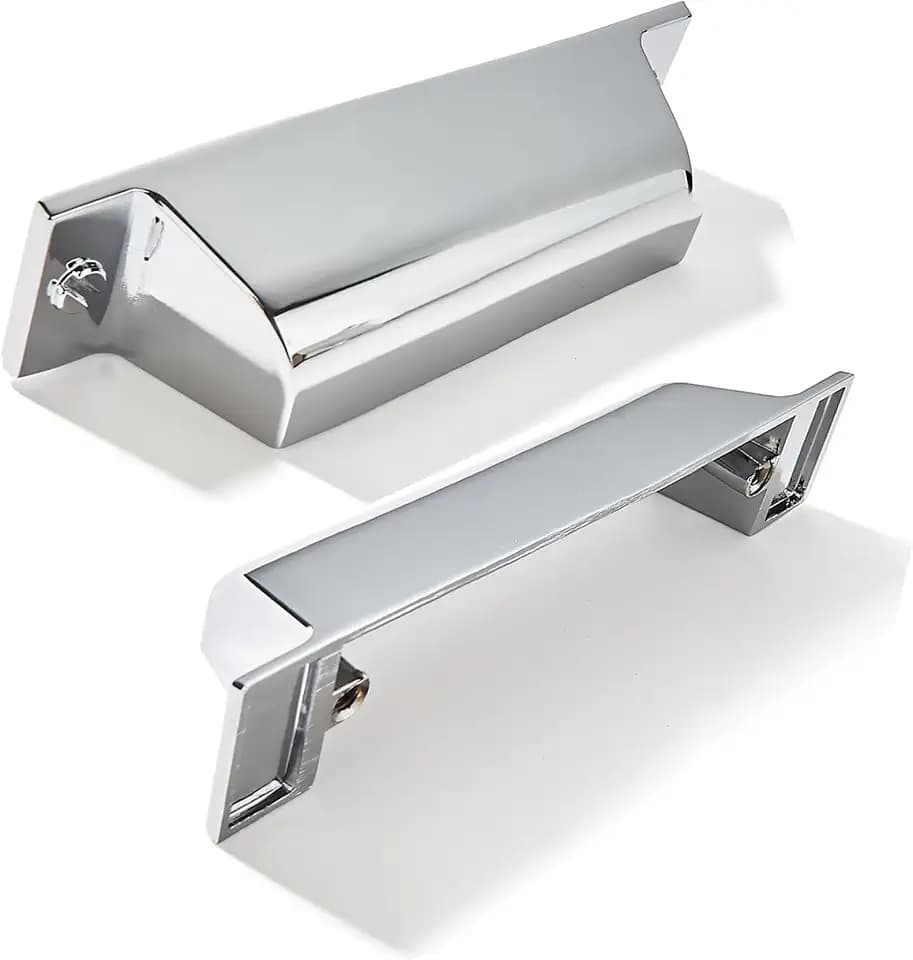10 Pack 3 Inch Center to Center Polished Chrome Cabinet Cup Pulls Drawer Pulls Kitchen Hardware Channing Cup Pulls Drawer Handles Knobs 3 inch Hole Center