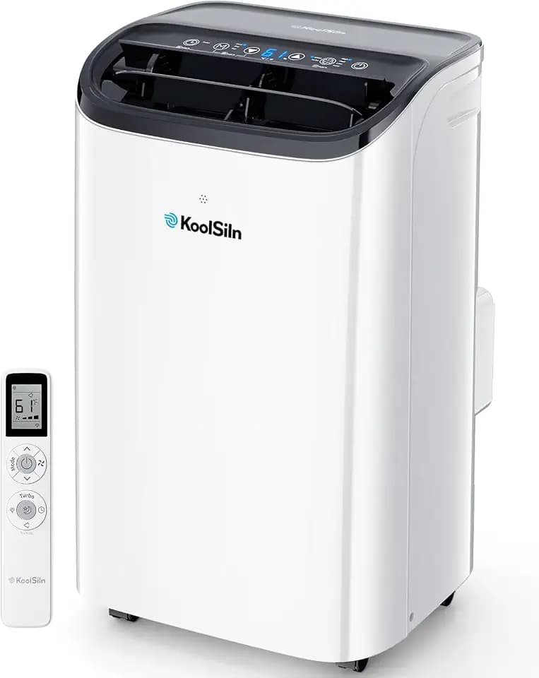 14,000 BTU Portable Air Conditioner with WiFi & Remote Control, Cools Up to 700 Sq.Ft, Auto-Evaporation Low Noise Portable AC Unit for Large Room, Office, Garage, White