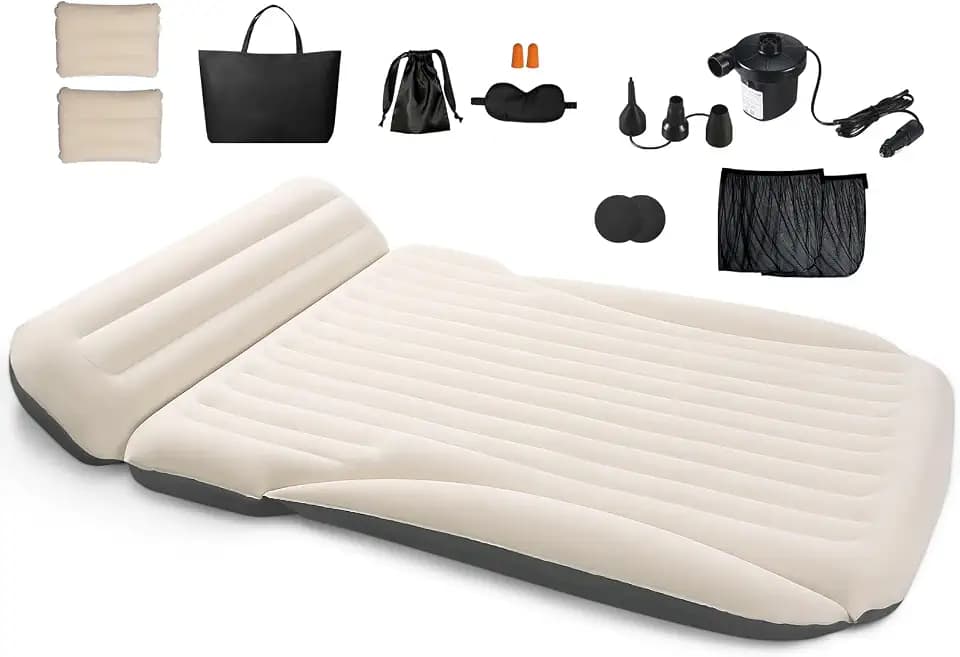 Ciremiv SUV Air Mattress for Car Camping, 6" Car Bed with Pillow & Pump