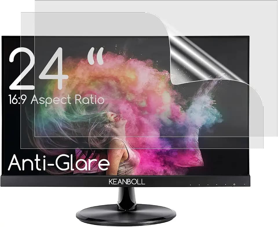 KEANBOLL (2-Pack) 24 Inch 16:9 Computer Screen Protector for Widescreen Monitor - Anti-Glare - Anti-Scratch Protector Film Shield -Matte