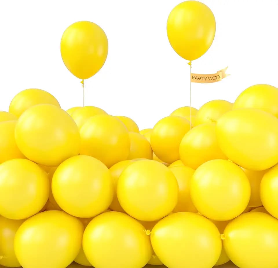 PartyWoo Yellow Balloons 100pcs Balloons Matte Yellow Latex Helium 5 Inch