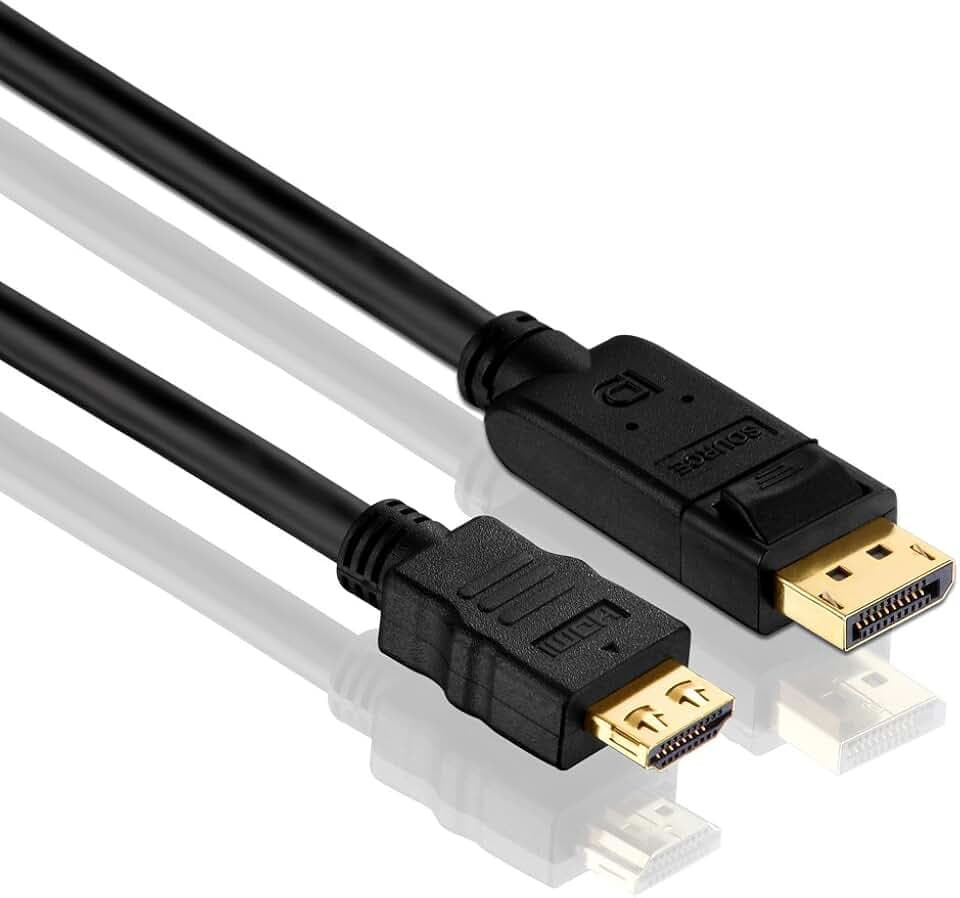 PureLink PureInstall PI5100-020 DisplayPort auf HDMI Kabel (DisplayPort Stecker (20pin) auf HDMI-A Stecker (19pin)), zertifiziert, 2m, schwarz