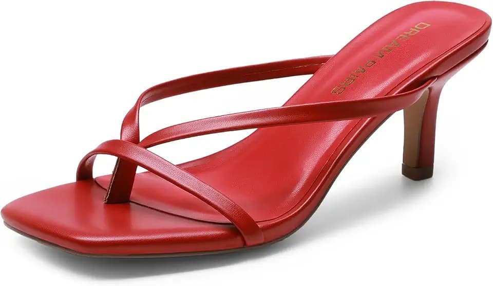 DREAM PAIRS Women's Flip-Flops Kitten Heels Sandals