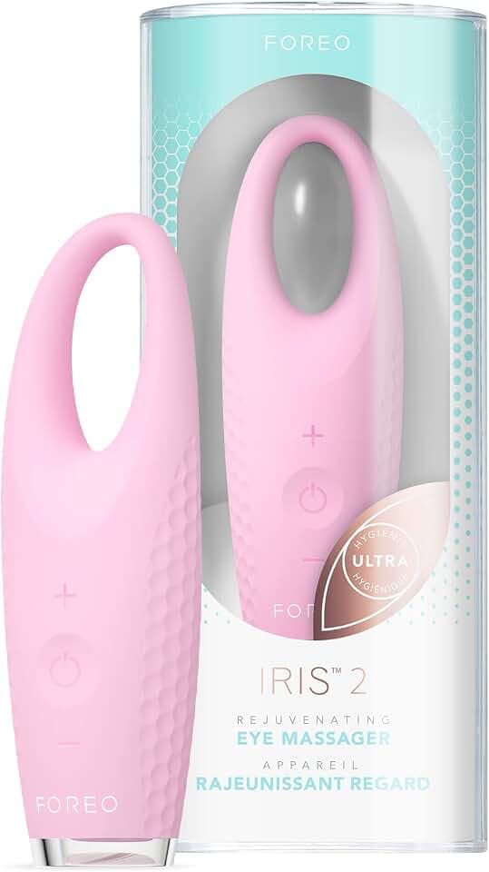 Foreo IRIS 2 Verjüngendes Augenmassagegerät | Für Augenringe, geschwollene Augen & Anti-Aging | Augenringe-Entferner | Abschwellend | Lymphdrainage-Tool | Ultrahygienisches Silikon | Pearl Pink
