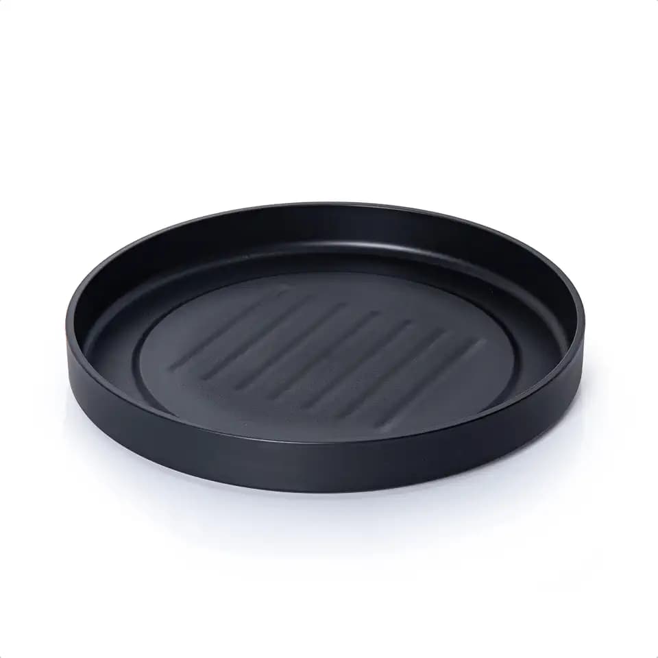 Phoenix Vine 12" Heavy-Duty Plastic Plant Saucer, Black, 21-B-12-1