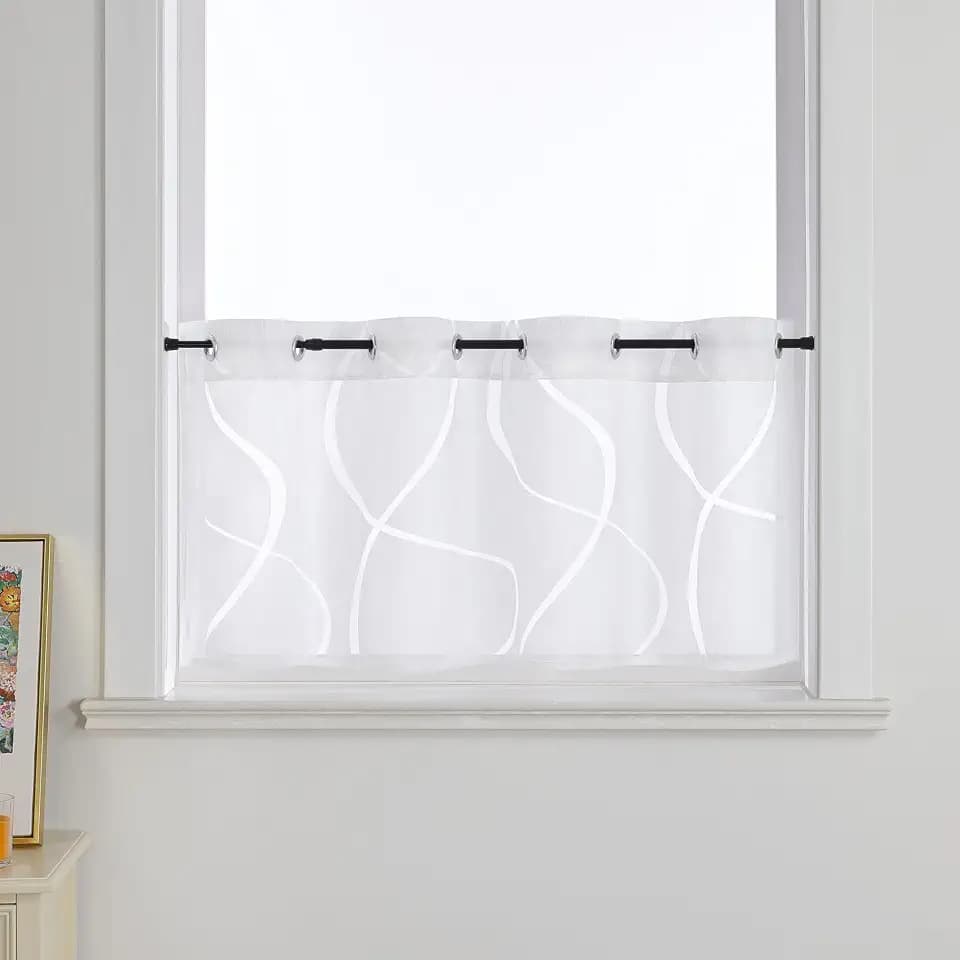 Joyswahl Ausbrenner Scheibengardinen Bistrogardine modern Berta Weiß 60x120
