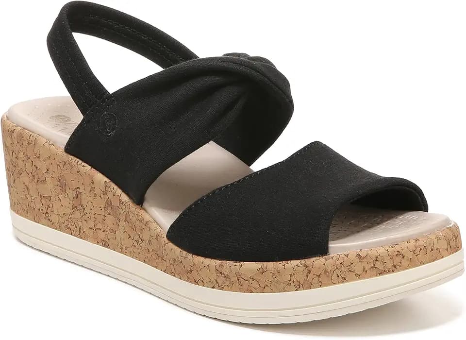 BZees womens Remix Machine Washable Ankle Strap Wedge Sandal