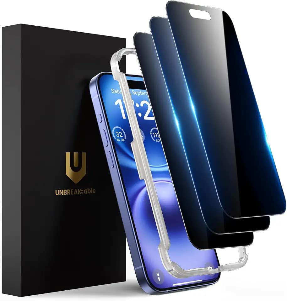UNBREAKcable Privacy Screen Protector for iPhone 16-3 Pack