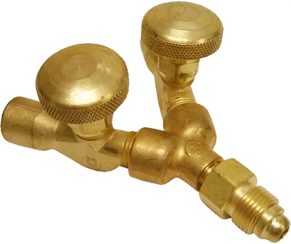Western Enterprises 411 Valved "Y" Connections, 200 PSIG, Brass, RH, 5/8" - 18, Male/female Connection, 0.5 Length