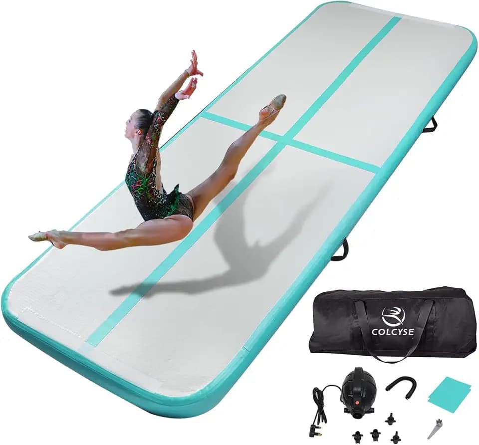 Air Mat, Track Tumbling Mat, 3/4/5/6 m Aufblasbare Gymnastikmatte, Gym Mat, Turnmatte & Fitnessmatte – Tragbar, Training zu Hause, im Freien & Camping