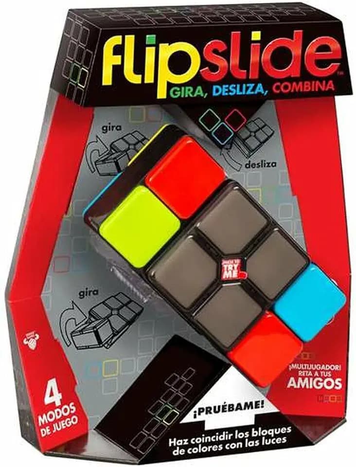 Tragbares elektronisches Spiel FLIPSLIDE – Drehen, Gleiten, Kombinieren! Farbblocks an die Lichter anpassen, 4 Spielmodi, Multiplayer