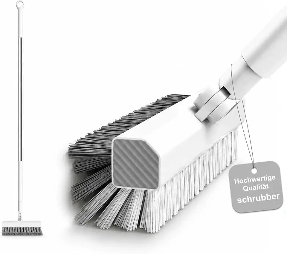 HADBOX Fugenbürste &schrubber mit stiel,Bodenscheuerbürste,180° drehbar