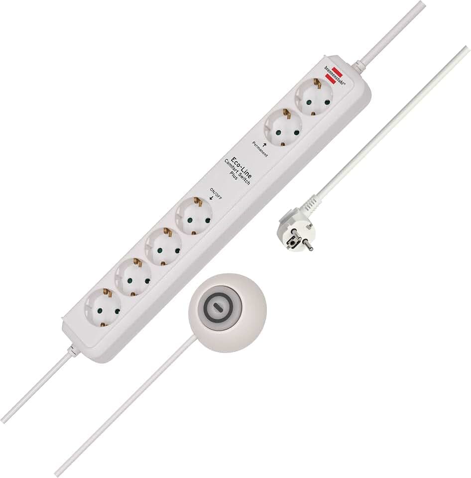 Brennenstuhl Eco-Line Comfort Switch Plus Steckdosenleiste 6-Fach