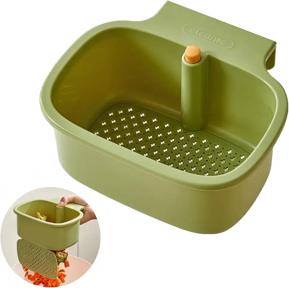 Kitchen Sink Drain Strainer Basket Square, Green