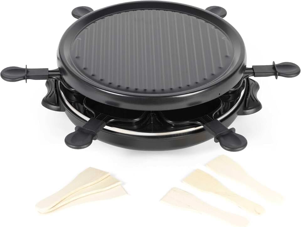 Giles & Posner Tisch-Raclette-Grill 800 W, Steinplatte 29 x 29 cm