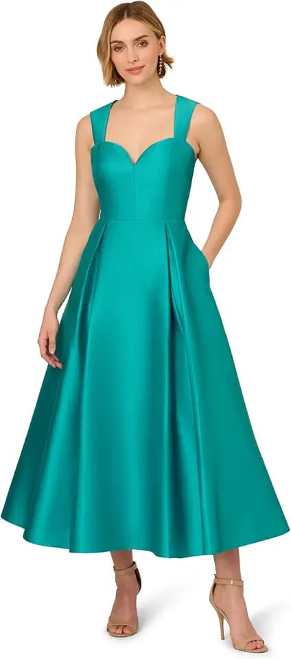 Adrianna Papell Women's Sweetheart Mikado Ankle Dress