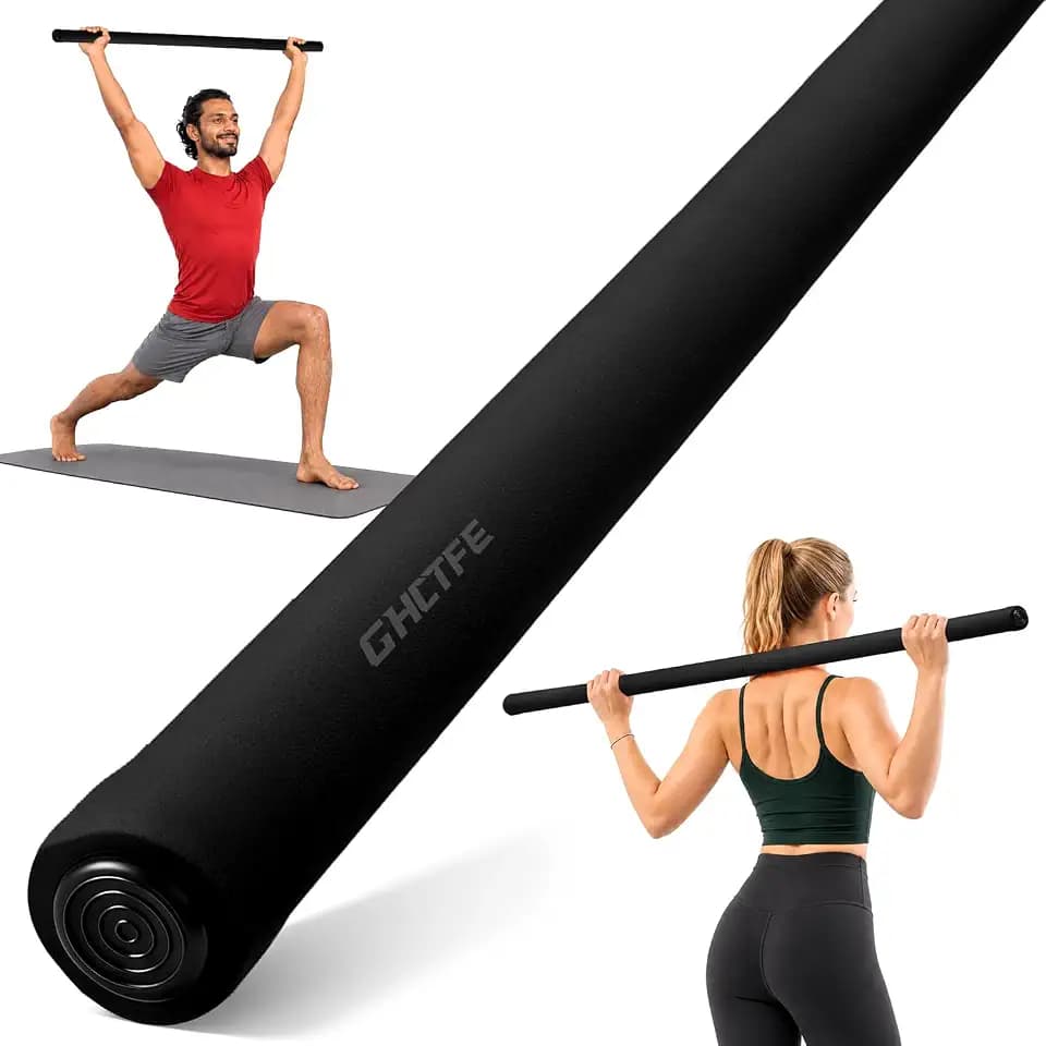 Adjustable Yoga Stick for Stretching & Balance, Upgraded Workout Pilates Equipment for Back Posture Corrector, 4-Section Steel Mobility Bar for Flexibility, Physical Therapy, Exercise