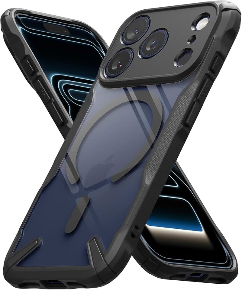 Ringke Fusion-X Magnetic für iPhone 17 Pro Max Hülle, [Kompatibel mit MagSafe] Stoßfest Kratzfest Vergilbungsfrei Robust Bumper mit Kameraausschnitten für Magnetisches Ladegerät/Zubehör - Black