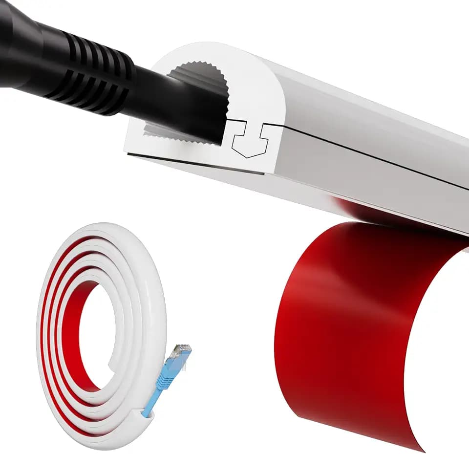118" Side Open One Cord Hider (<1/4") for Wall Mounted Tv,Silicone Flexible