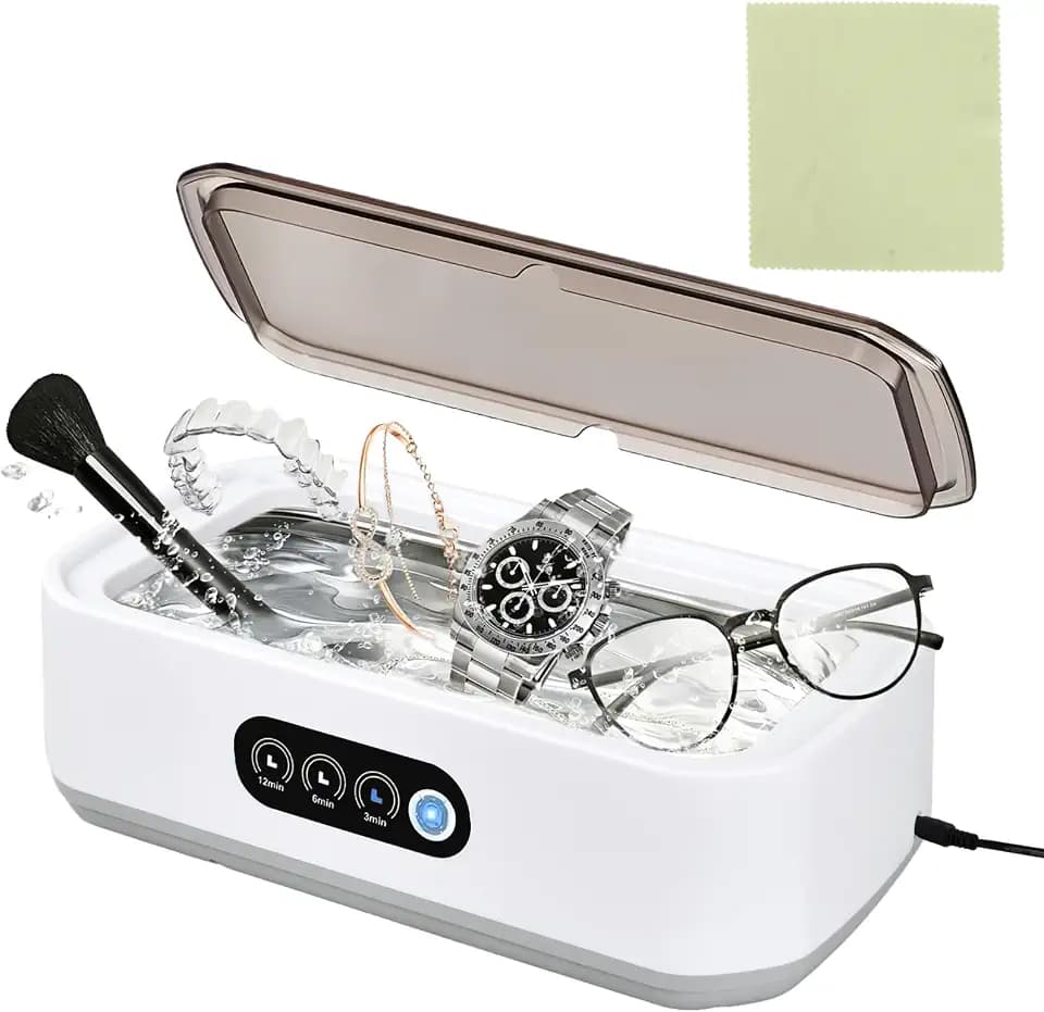 Ultraschallreinigungsgerät, 49kHz Ultraschallreiniger, 650ML Brillenreinigungsgerät, Ultraschall Brillenreiniger Schmuckreiniger, Ultrasonic Cleaner für Brillen Schmuck Münzen Zahnersatz
