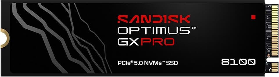 SANDISK Optimus GX PRO 8100 PCIe Gen 5 NVMe SSD 1 TB (bis zu 14.900/11.000 MB/s sequentielle Lese-/Schreibgeschwindigkeiten, TLC 3D CBA NAND)