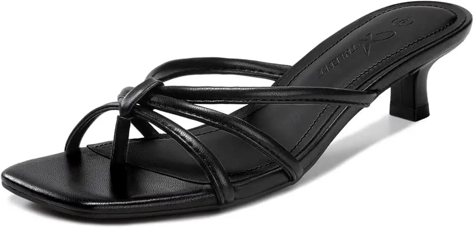 Athlefit Kitten Heels for Women Flip Flop Thong Heeled Sandals
