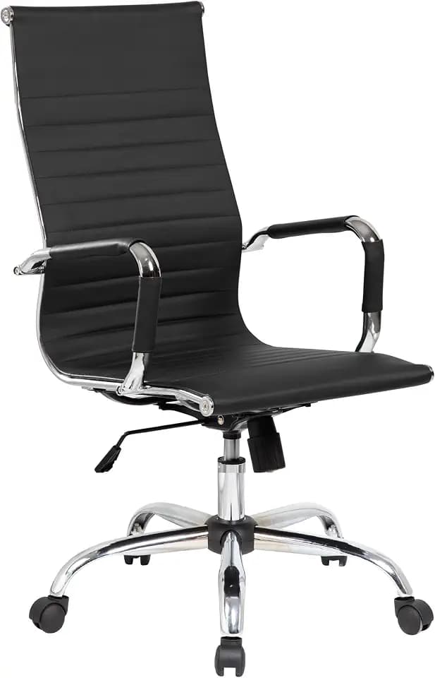 SHIITO Modell AROA | JC - Bürostuhl | Ergonomisch mit verstellbarem Hebelsystem | Bezug aus grauem Kunstleder
