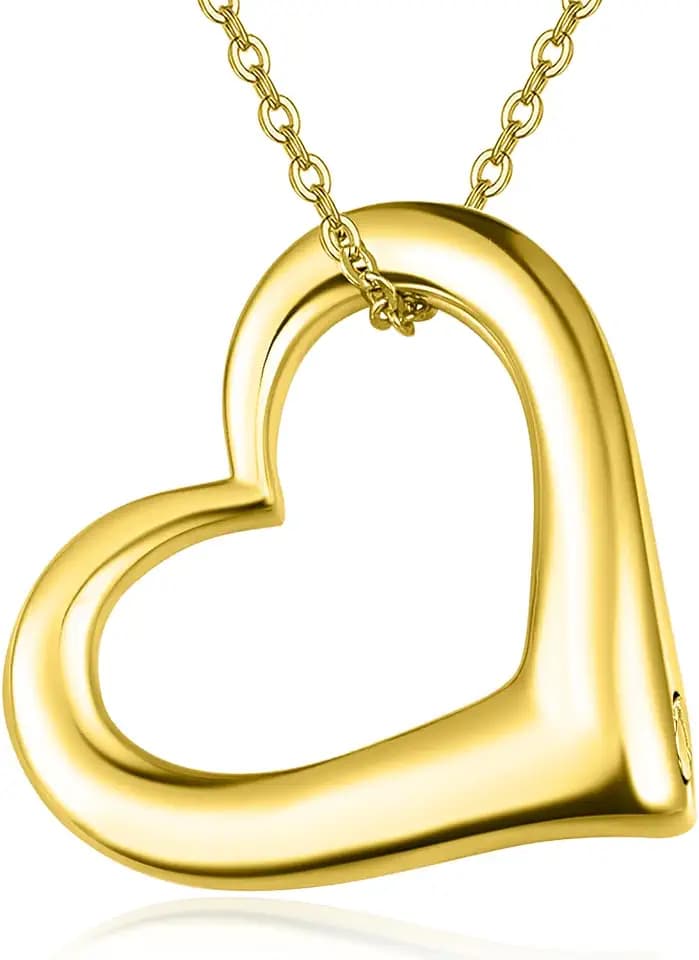 Silver Tone Heart Urn Necklace for Ashes