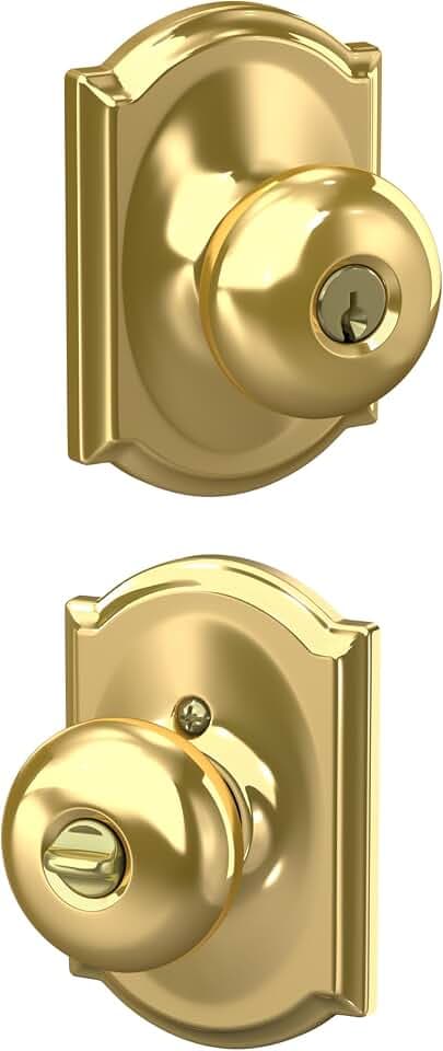 SCHLAGE F51 A-lagig 605 Cam Camelot Kollektion Plymouth Kodiert Eintrag Knauf, helle Messing