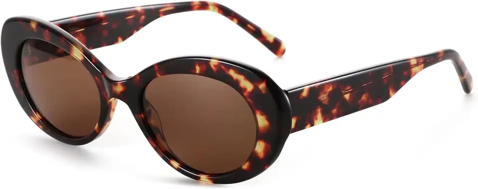 ZENOTTIC Polarized Sunglasses Women Oval Retro Acetate Shades for Ladies