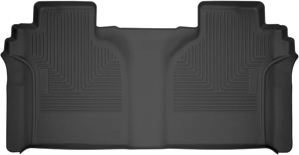 Husky Liners Weatherbeater Floor Mats | Fits 2019-2026 Chevrolet Silverado & GMC Sierra 1500 & 2020-2026 Silverado/Sierra 2500, 3500 Crew CAB w/Factory Under Seat STG | 2nd Row, 1-pc Black - 14201