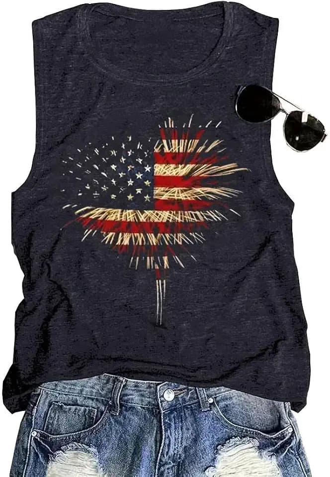 Womens Tank Tops Boho Casual Summer Tops Crew Neck Sleeveless Beach Graphic Shirts Muscle Workout Tunic Tops