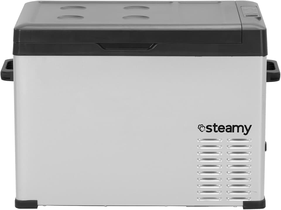 Steamy-E Single Zone 40, Elektrische Kompressor-Kühlbox, 36 Liter, Silber