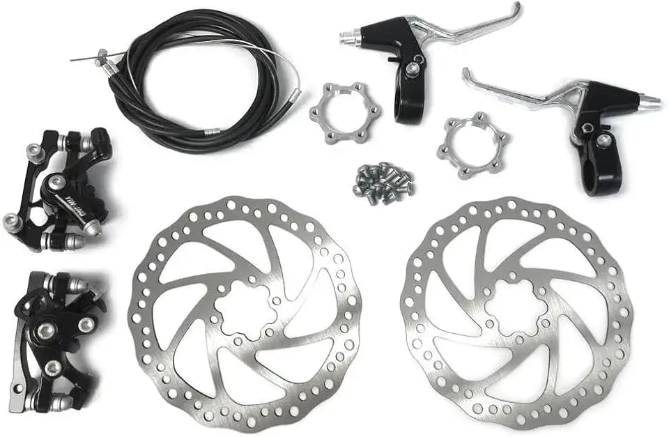 BlueSunshine Front and Back Disk Brake Kit - 160mm For 80cc Gas Motorized Bicycle - Freewheel Threaded Hubs Hole distance of 48mm