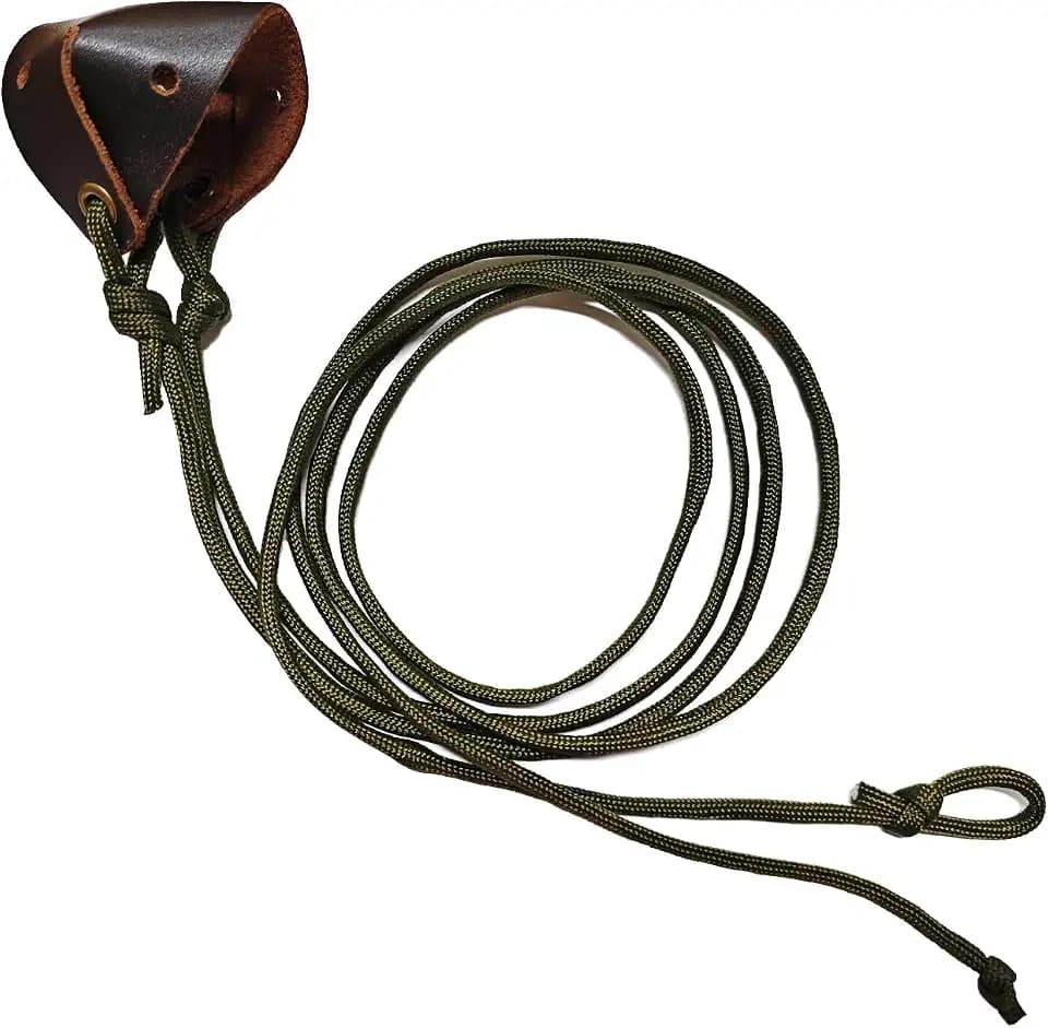 Shepherd Sling Handmade Paracord Leather Throwing Sling Old-Fashioned Slingshot