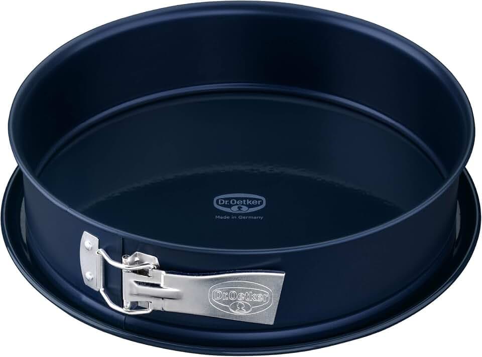 Dr. Oetker Springform Ø 28 cm Back-Liebe Emaille – Runde Backform mit schnitt- & kratzfestem Emaille-Boden – 28er Kuchenbackform mit extra hohem Rand in Dunkelblau