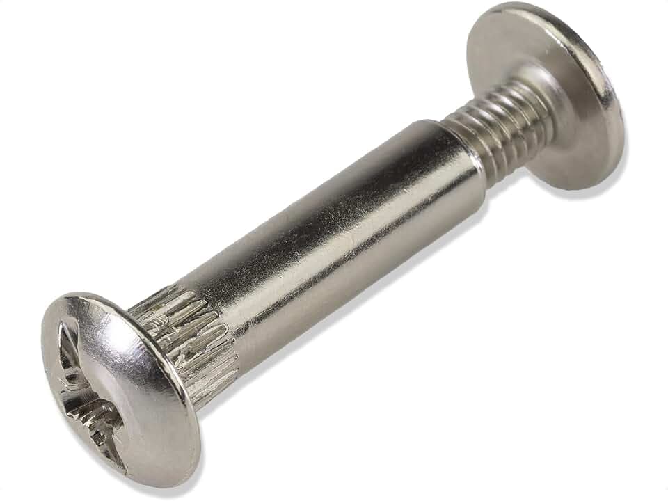 Mprofi MT® 50 Stück | Verbindungsschrauben M6 X 31-40mm | Hülsenschrauben | Möbelverbinder | Schrankverbinder | Möbelverbindungsschrauben | Bohrloch 8mm | Vollmetall Vernickelt | M6/31-40/50