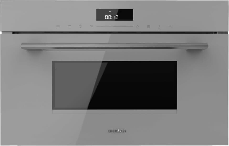 Cecotec Backofen für Mikrowelle, 60 x 45 cm, Bolero Hexa MW703800, Glas, Grau, 1450 W, 34 l Kapazität, Mikrowellenfunktion, Grillmodus, Defrost, Auto Menü, Speed Cooking, elektronischer Timer
