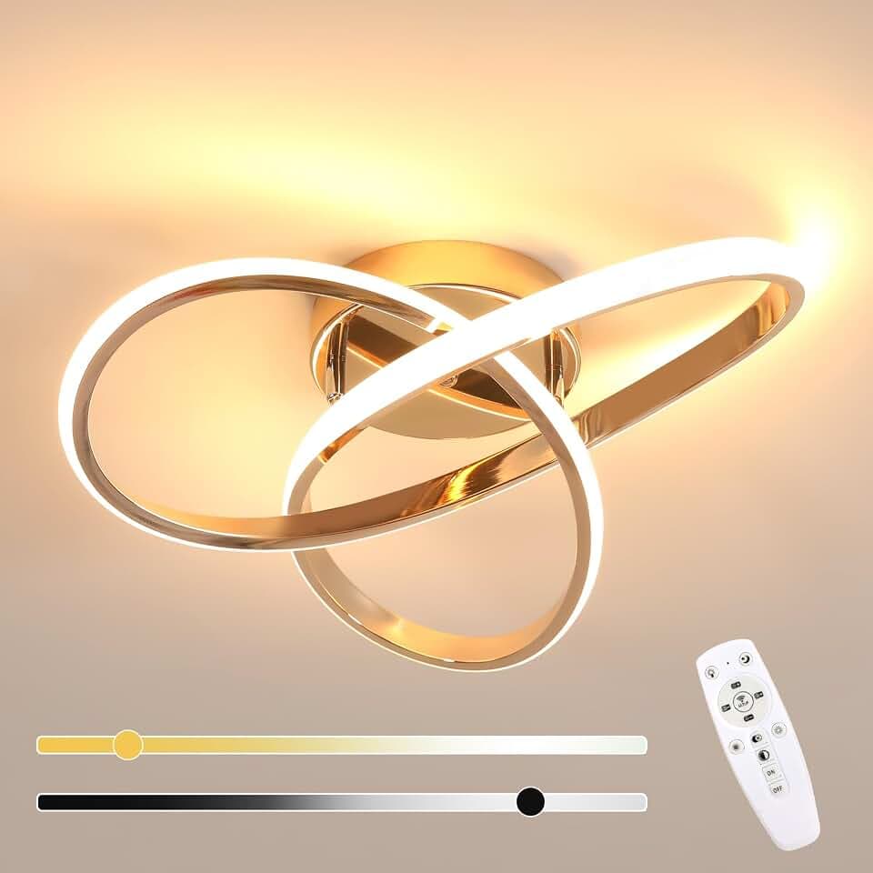 Comely 36W LED Deckenleuchte Dimmbar Mit Fernbedienung, Elegante Gold Φ40cm