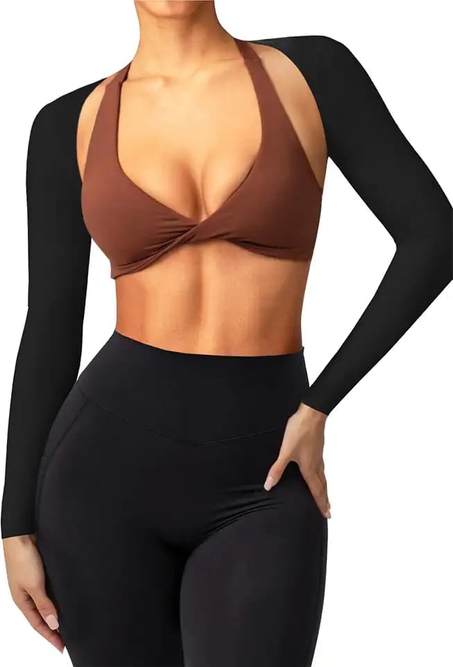Navneet Bolero Damen Kurz Cardigan Langarm Kurzjacke Eng Basic Y2K Crop Tops Blazer Jäckchen Shrug