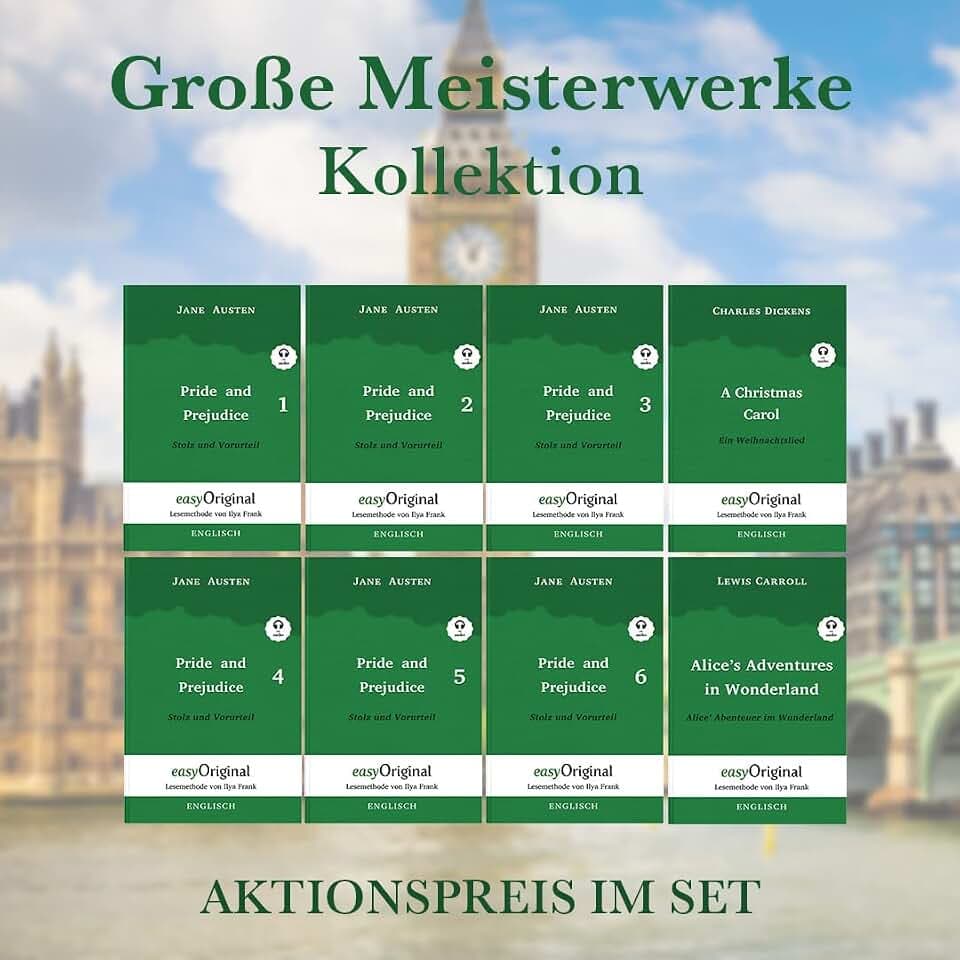 Große Meisterwerke Kollektion Hardcover (Bücher +8 MP3 Audio-CDs) - Lesemethode von Ilya Frank - Zweisprachige Ausgabe Englisch-Deutsch (mit ... von Ilya Frank - Englisch: Englisch)