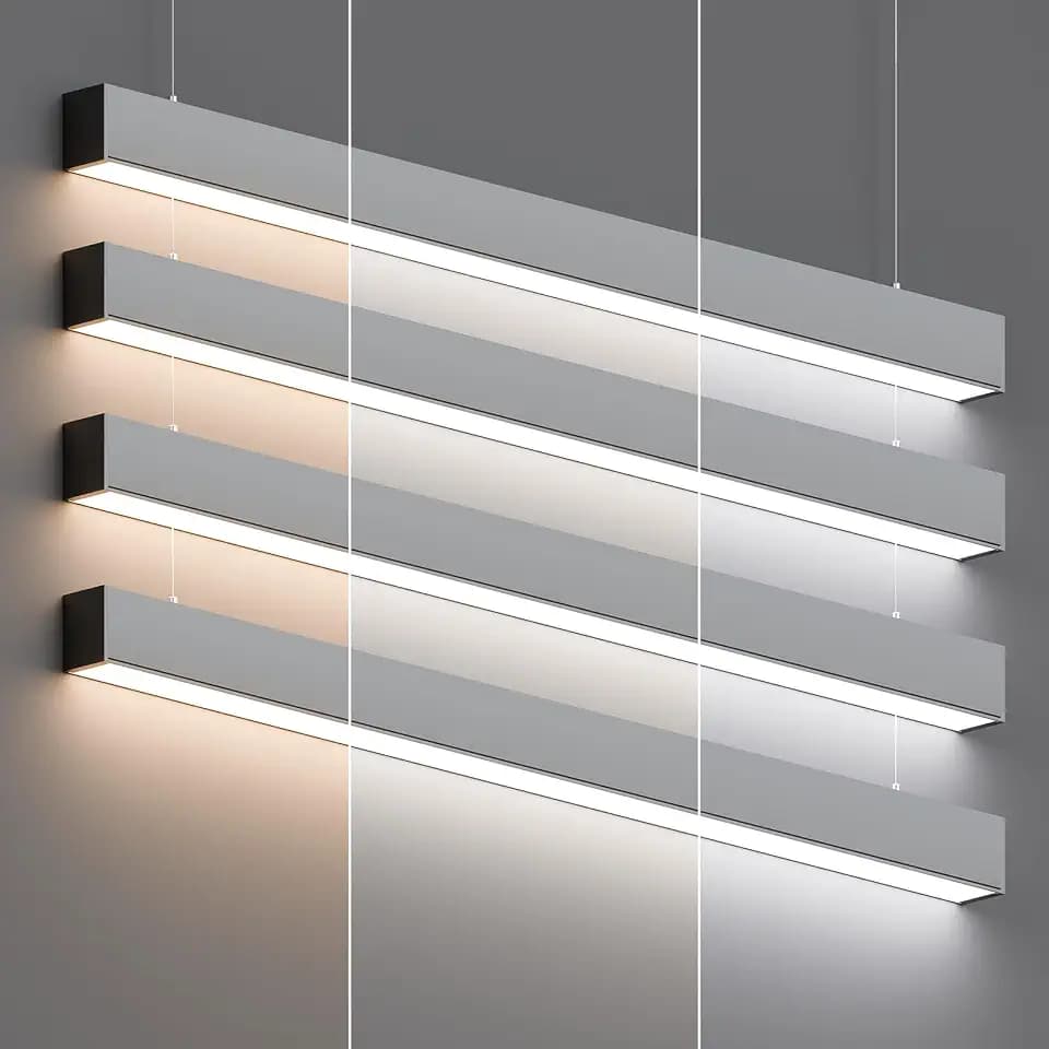JTT 4FT LED 4Pack Gray Linear Light,50W/40W/30W Linkable Office Light