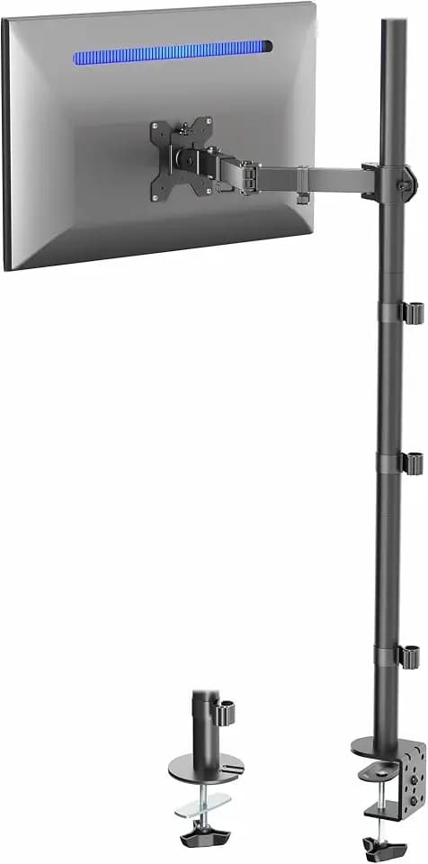 VIVO Extra hohe Schreibtischhalterung für einen Monitor, 99 cm Langer VESA-Standfuß für 13 bis 32 Zoll Bildschirme und Ultrawides bis zu 38 Zoll, Tragfähigkeit 10 kg, Schwarz, STAND-V011